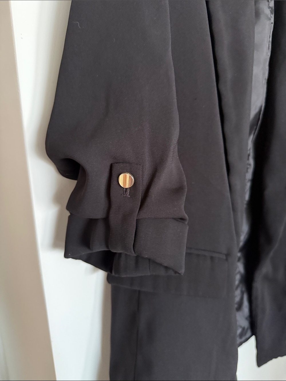 Zara Black Open Front 3/4 Sleeve Blazer - Picture 3 of 7
